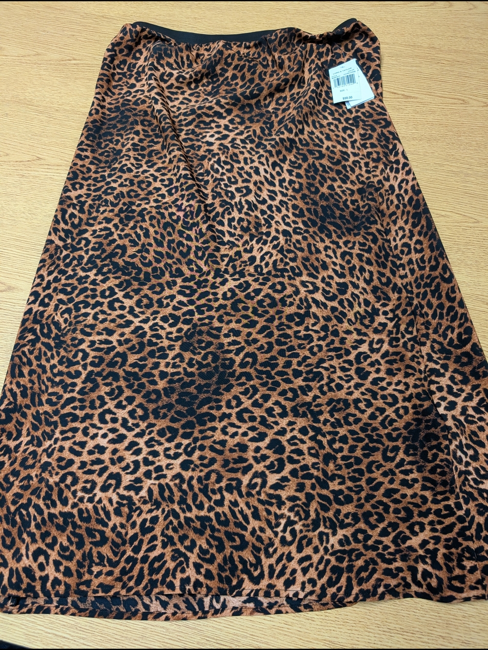 bobeau Leopard Print Skirt in Brown and Black